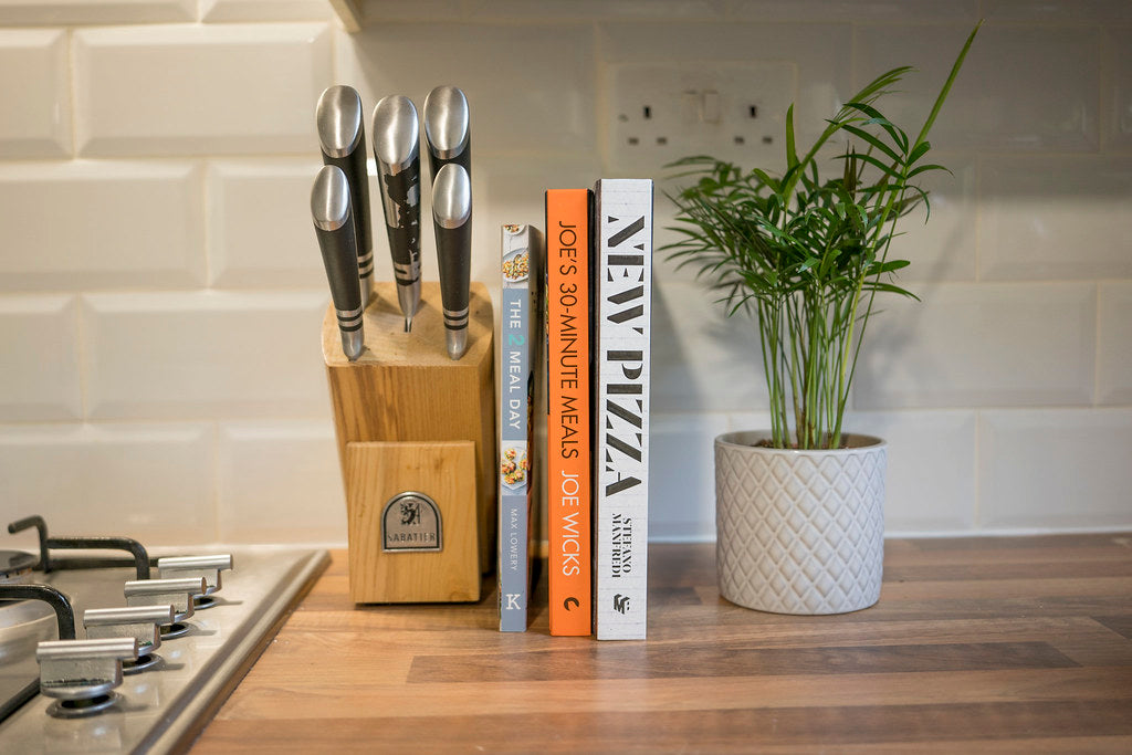 kitchen knives wooden block