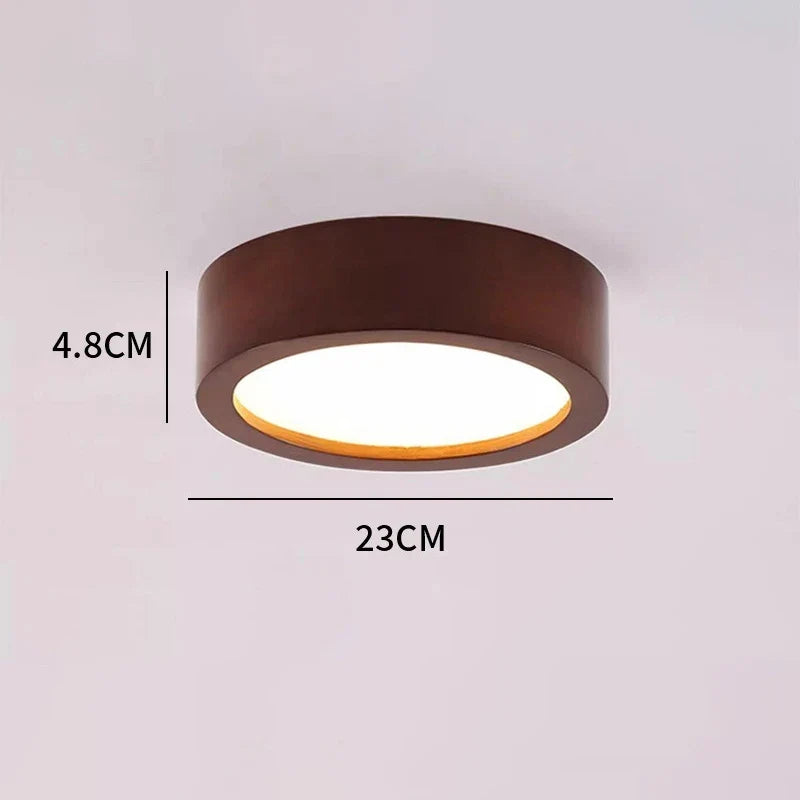 [thehouseland] best wood flush mount ceiling light - Walnut wood flush mount ceiling light, dimension diagram, 4.8cm slim profile