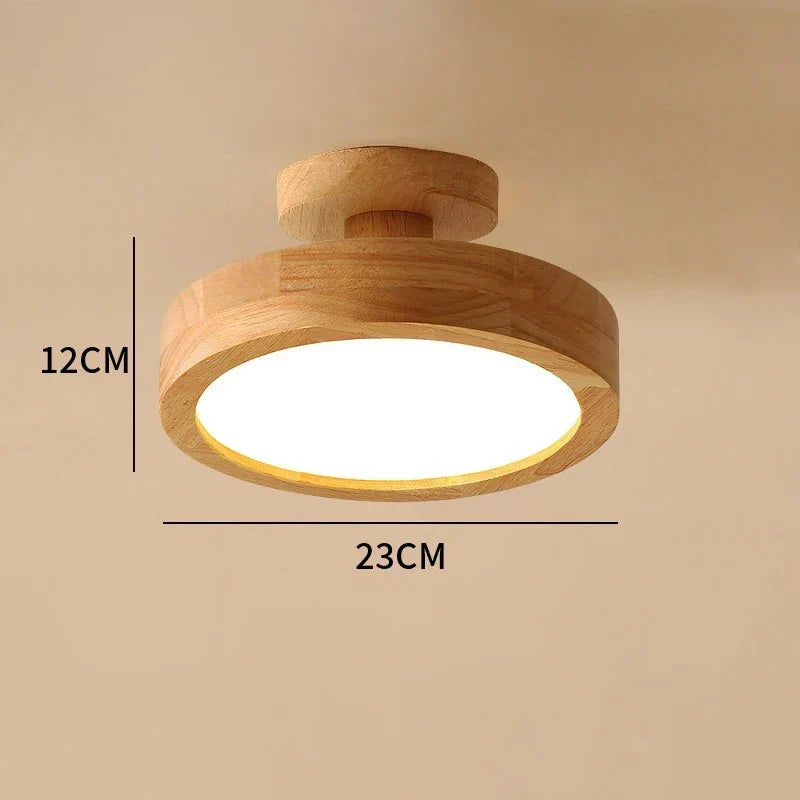 [thehouseland] best wood flush mount ceiling light - Natural wood flush mount ceiling light, dimension diagram, 12cm tall profile
