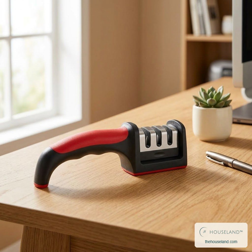 how many pulls through a knife sharpener is too many, styled in a warm minimalist home office