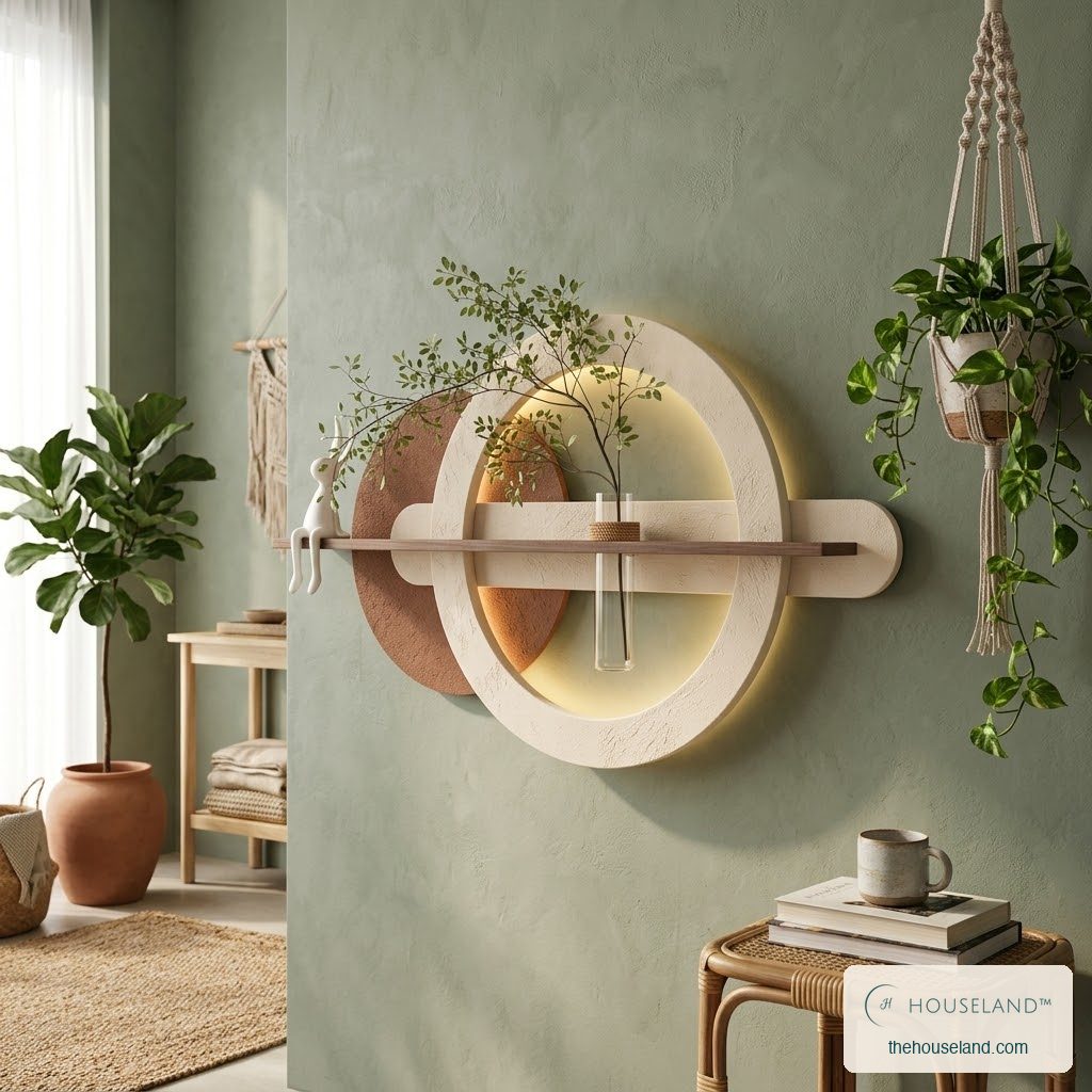 led wall art remote control vs smart plug, styled in a boho living room