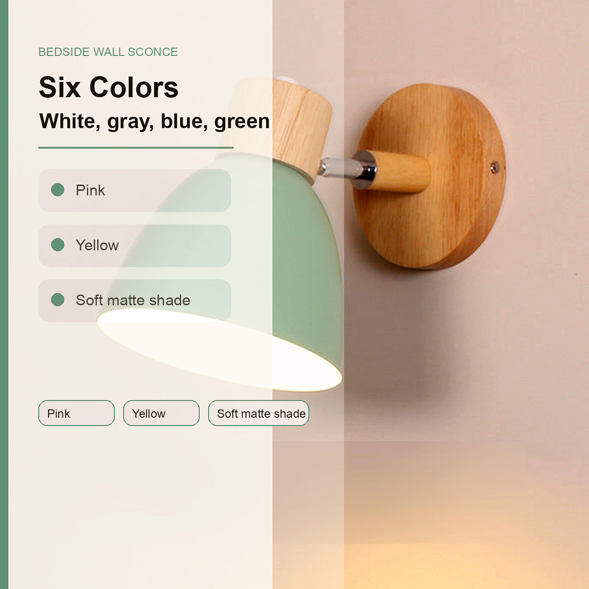 [thehouseland] best bedside wall sconce - Bedside Wall Sconce six colors infographic