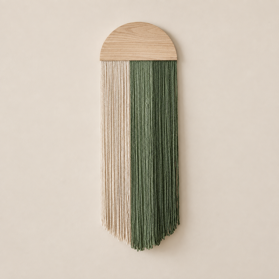 Creative tapestry, hand woven semi-circular wooden board, tassel tapestry, living room, homestay, wall hanging, wall decoration generated media
