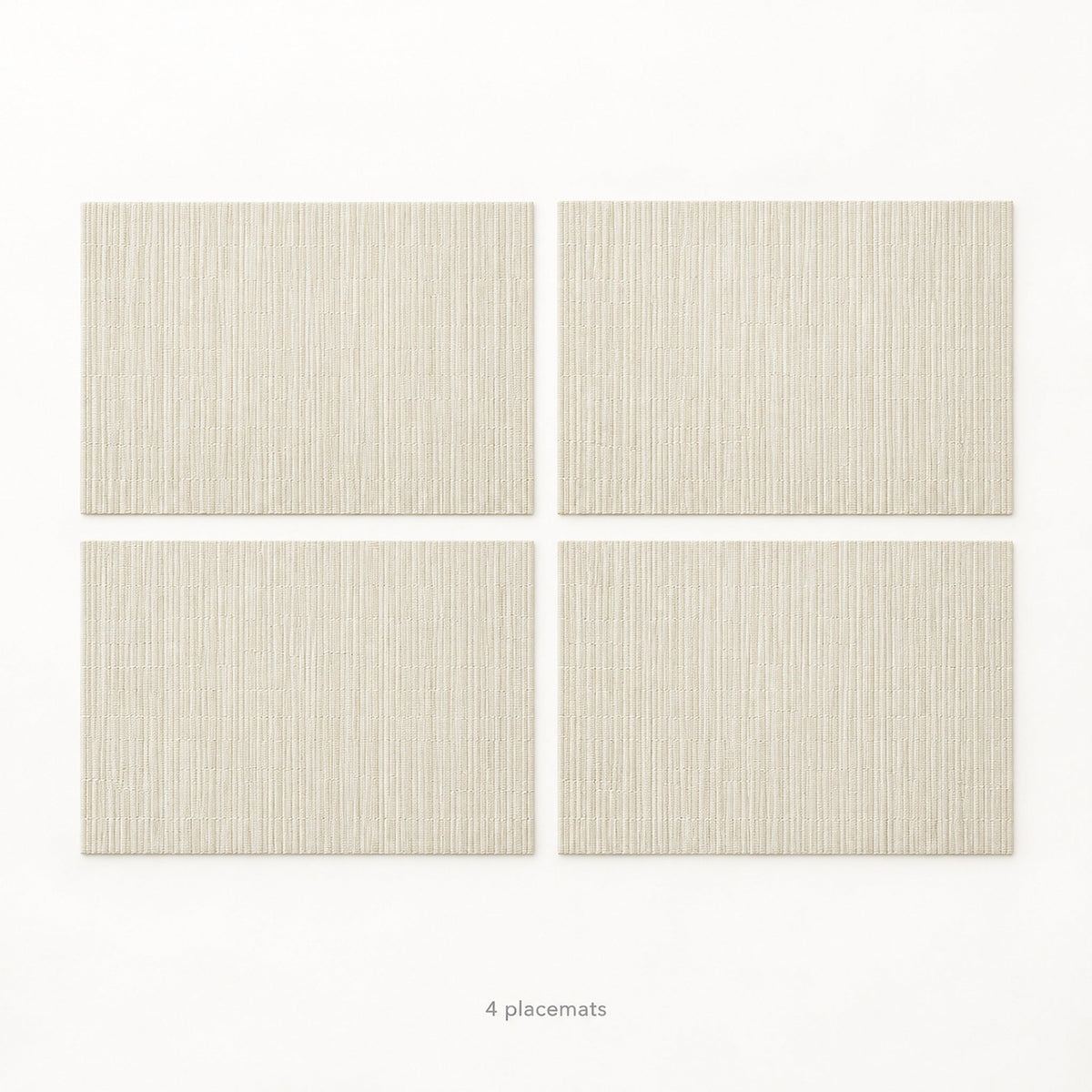 Cream woven vinyl placemats, 4-piece set, 30 by 45 cm each
