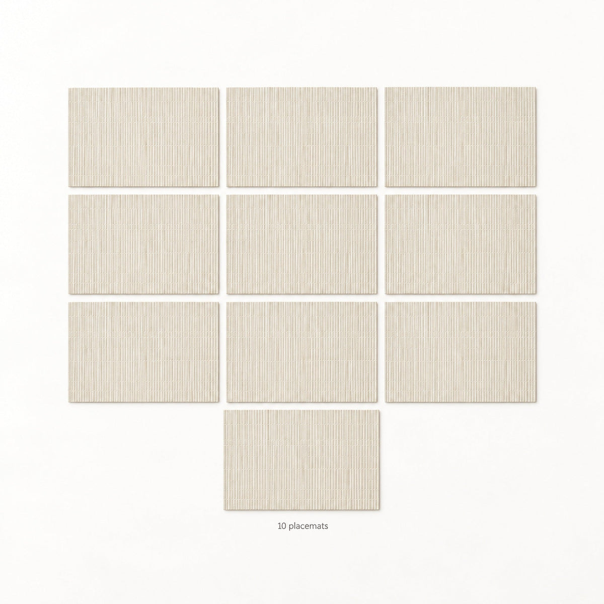 Cream woven vinyl placemats, 10-piece set, 30 by 45 cm each