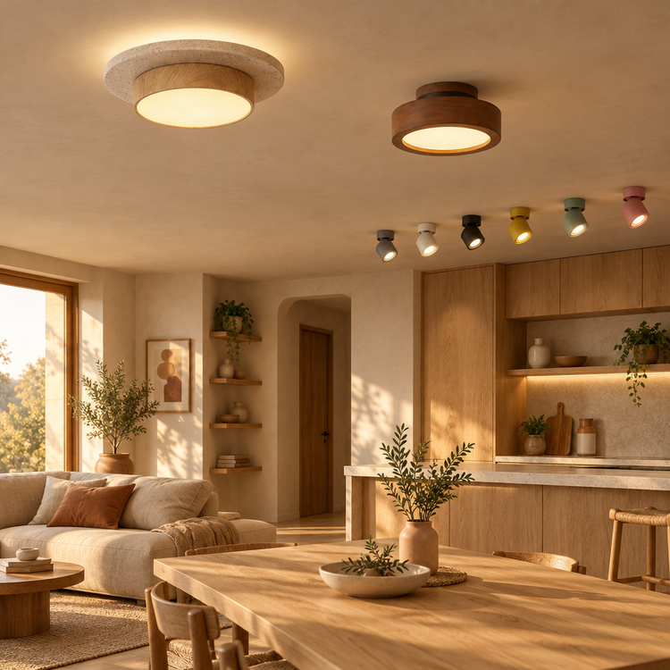 Flush Mount Ceiling Lights & Adjustable LED Spotlights