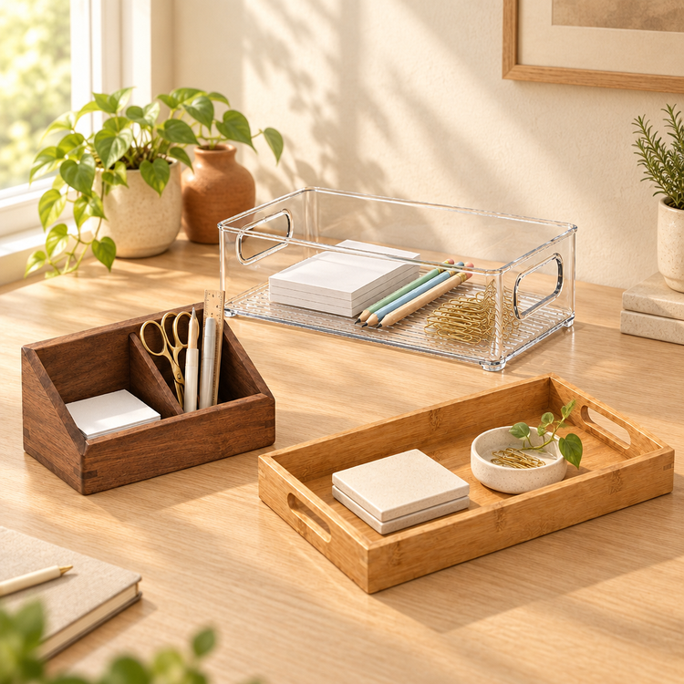 Small Drawer Organizer, Desk Organizers & Stackable Storage Bins