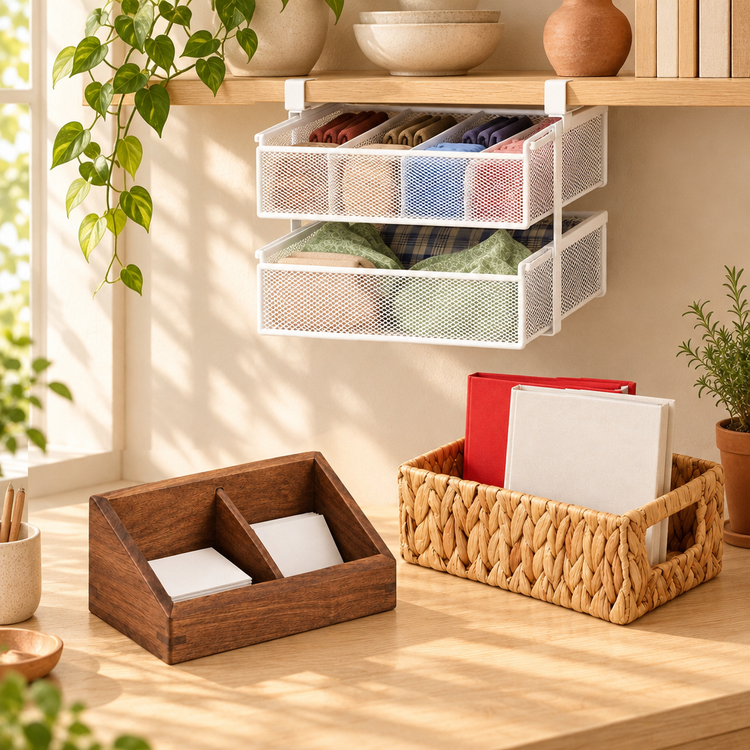 Storage Bins with Lids & Kitchen Cabinet Organizers
