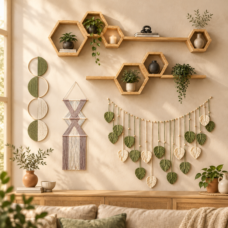 Wall Art Decor & Macrame Wall Hanging