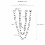 Line drawing of the 80-head crystal chandelier diagrammed with an 80 cm width and 155 cm height.
