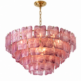 Aureate Cascade Murano Style Handmade Textured Glass Chandelier