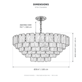 Aureate Cascade Murano Style Handmade Textured Glass Chandelier dimensions
