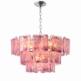 Aureate Cascade Murano Style Handmade Textured Glass Chandelier