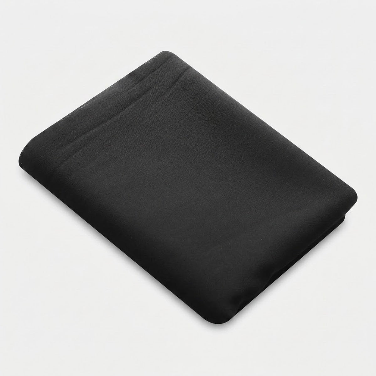 Black satin pillowcase on a white background