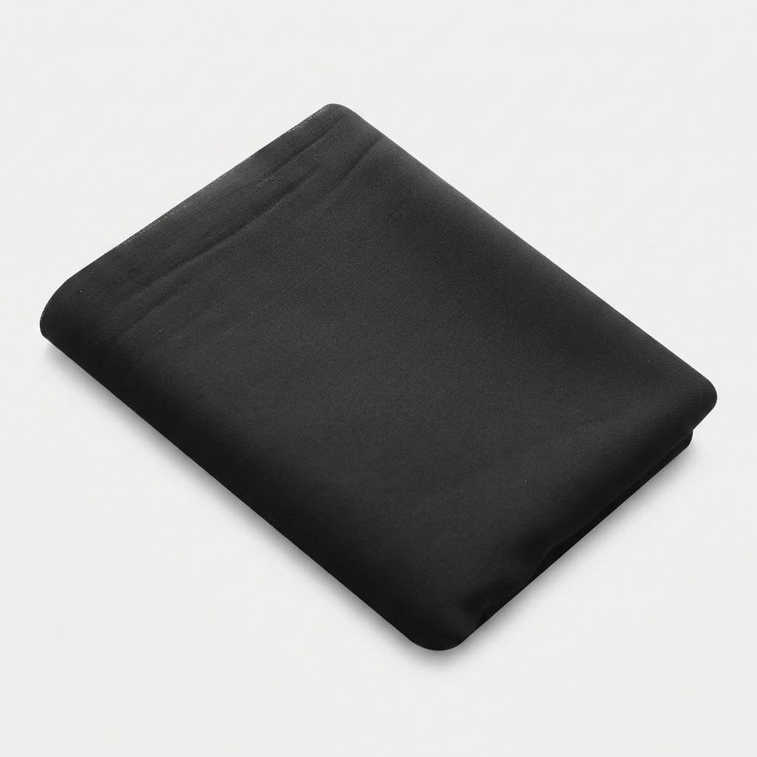 Black satin pillowcase on a white background