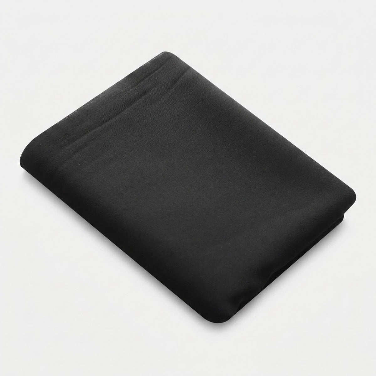 Black satin pillowcase on a white background