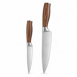 The Fruit & Chef Knives set includes one small fruit knife and one larger chef knife on white.