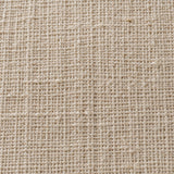Close view of the beige table runner's fine crosshatch cotton linen weave and matte finish.