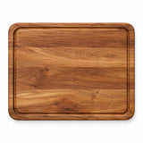 One Wooden Kitchen Cutting Board with warm natural grain and a shallow groove on white.