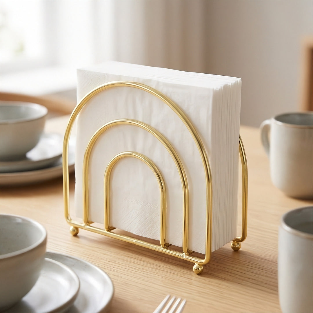 Napkin Serviette Holder, Stainless Steel Napkin Holder for Dining Tables, Indoor and Outdoor Use