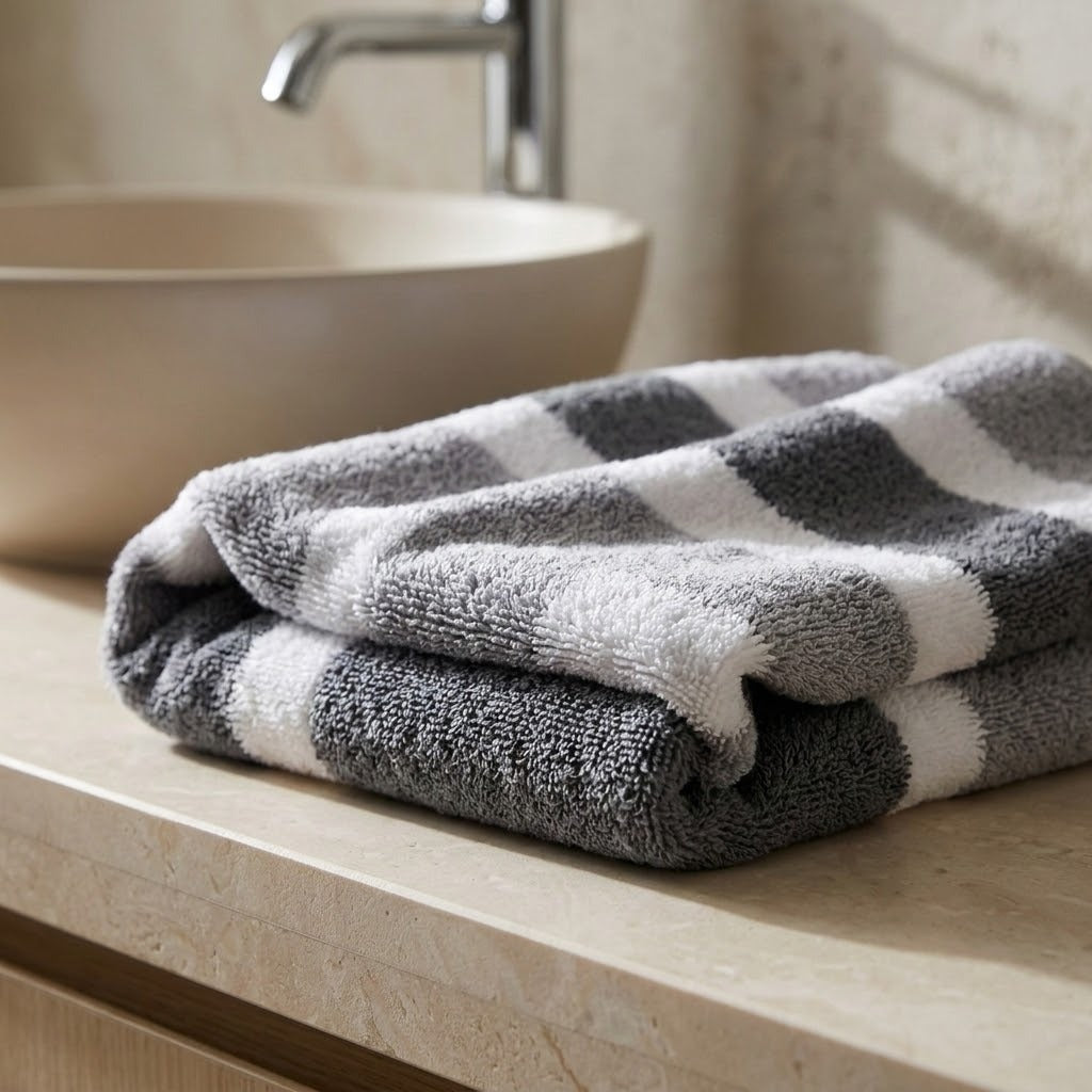 Soft Bath Towel, Absorbent Polyester-Cotton Terry Bath and Hand Towels in 35 x 75 cm or 70 x 140 cm