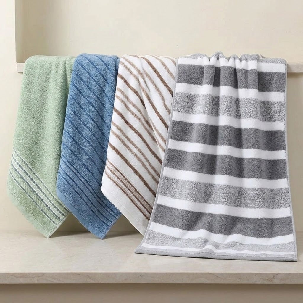 Soft Bath Towel, Absorbent Polyester-Cotton Terry Bath and Hand Towels in 35 x 75 cm or 70 x 140 cm