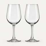 Set of 2 clear red wine glasses, 10.8 fl oz (320 ml) each, on a light warm grey backdrop