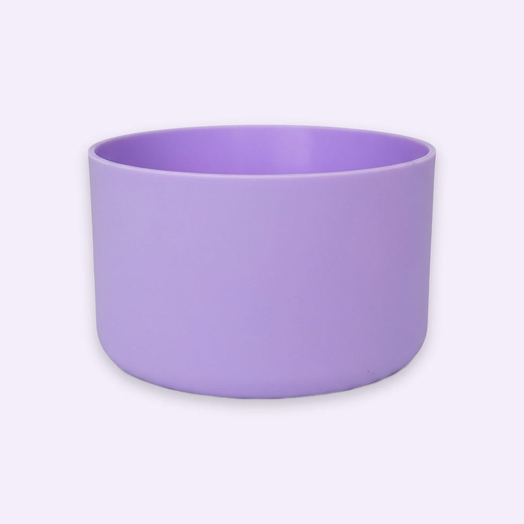 A lavender purple cylindrical planter or bowl with a matte finish, shown against a plain light background.