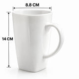 White ceramic mug with dimension annotations showing a height of 14 cm and a width of 8.8 cm, on a white background.
