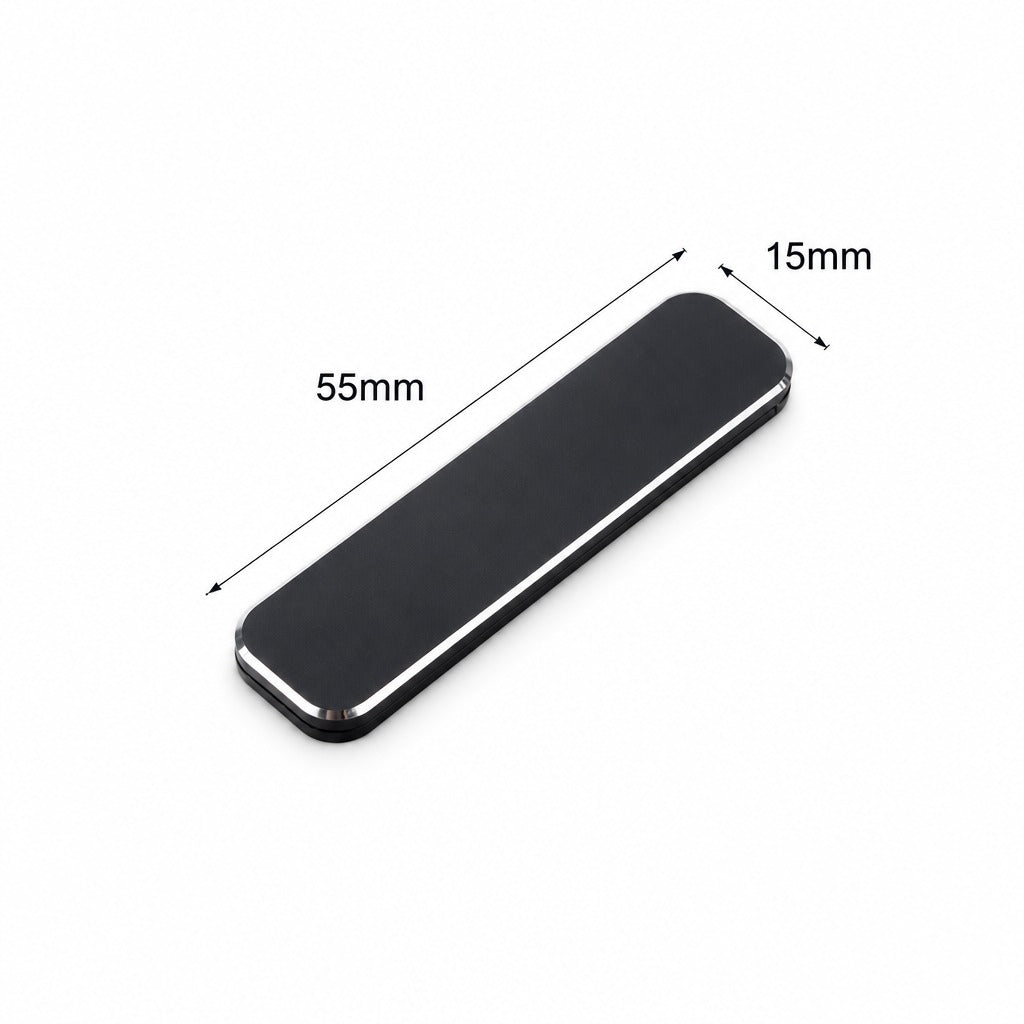 A black rectangular accessory with rounded corners, shown on a white background with dimension arrows and labels indicating 55mm length and 15mm width.