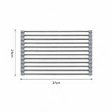 A metal towel rail shown on a white background with dimension labels indicating 24cm height and 37cm width.