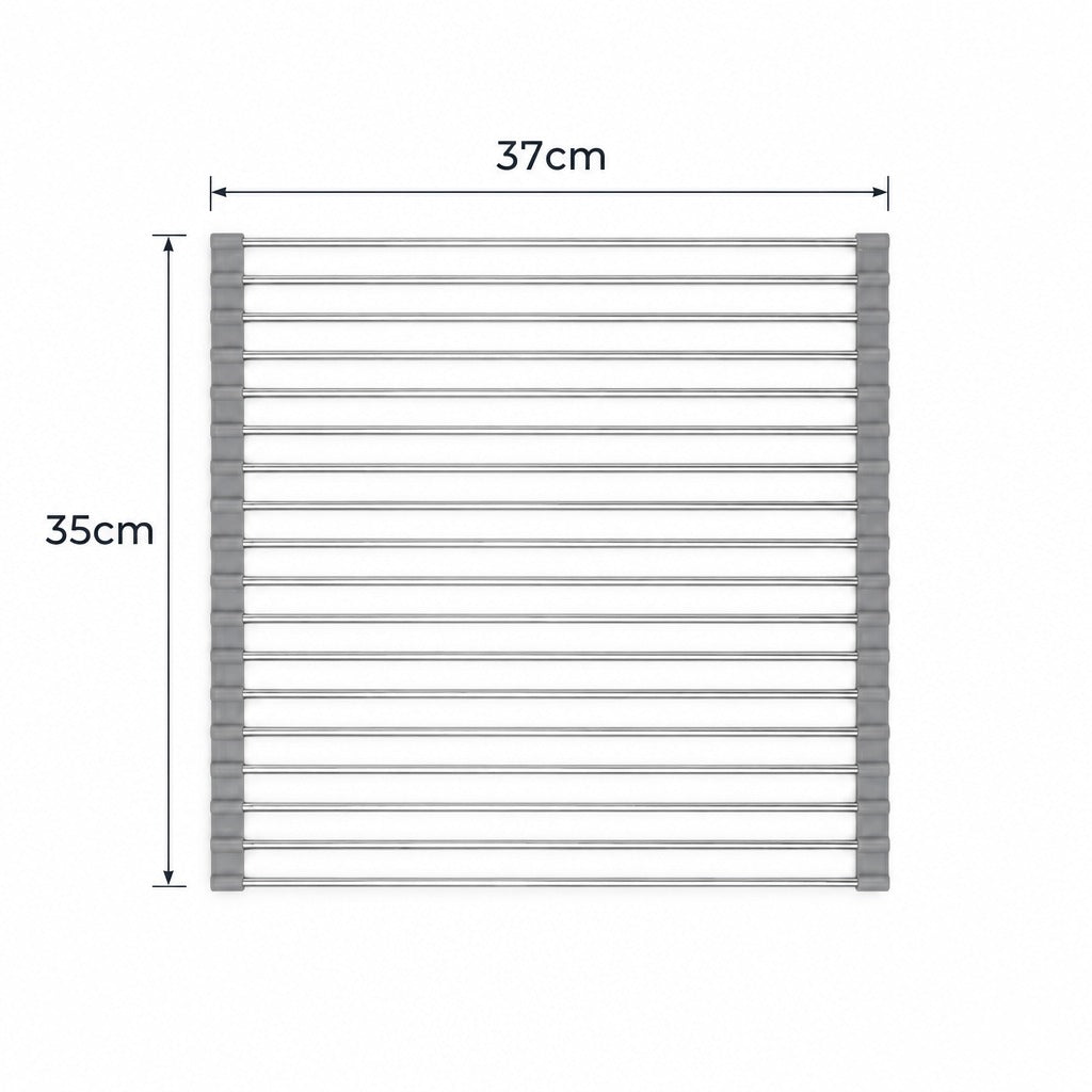A simple line drawing of a rectangular towel rack with horizontal bars and side supports, labeled with dimensions 37 cm wide and 35 cm tall on a plain white background.