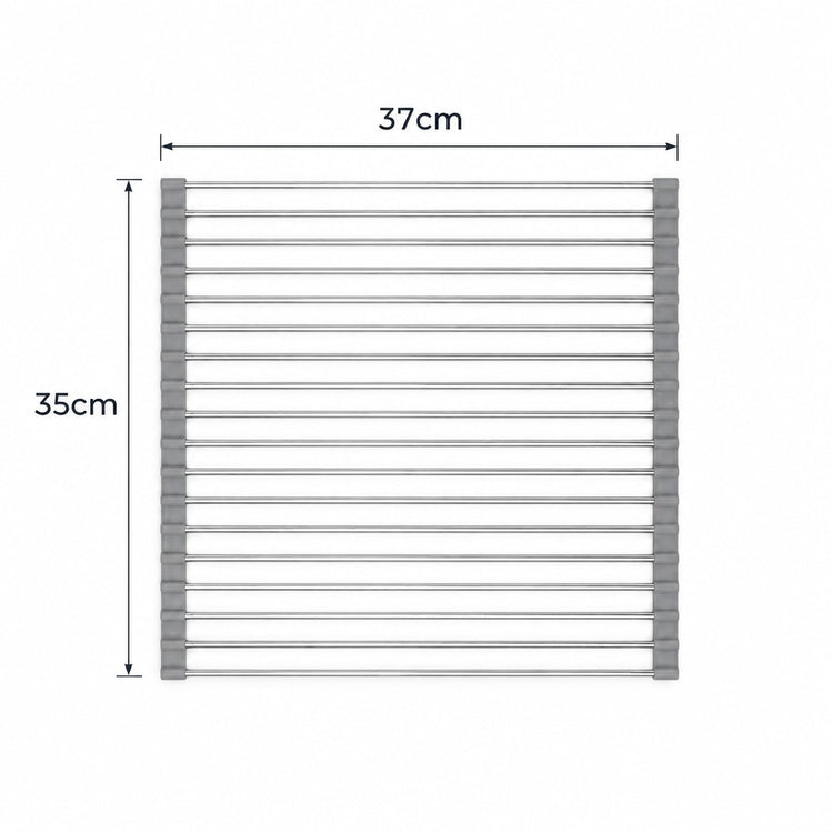 A simple line drawing of a rectangular towel rack with horizontal bars and side supports, labeled with dimensions 37 cm wide and 35 cm tall on a plain white background.