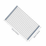 A diagonal view of a stainless steel clothes rack with gray corner brackets, annotated with dimensions of 37cm by 30cm.