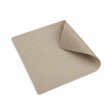 A square beige textured mat with a folded corner, showcasing its woven pattern against a clean white background.