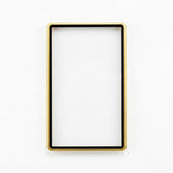 Gold graded card protector with a black inner border and empty center is centered against a plain white background.