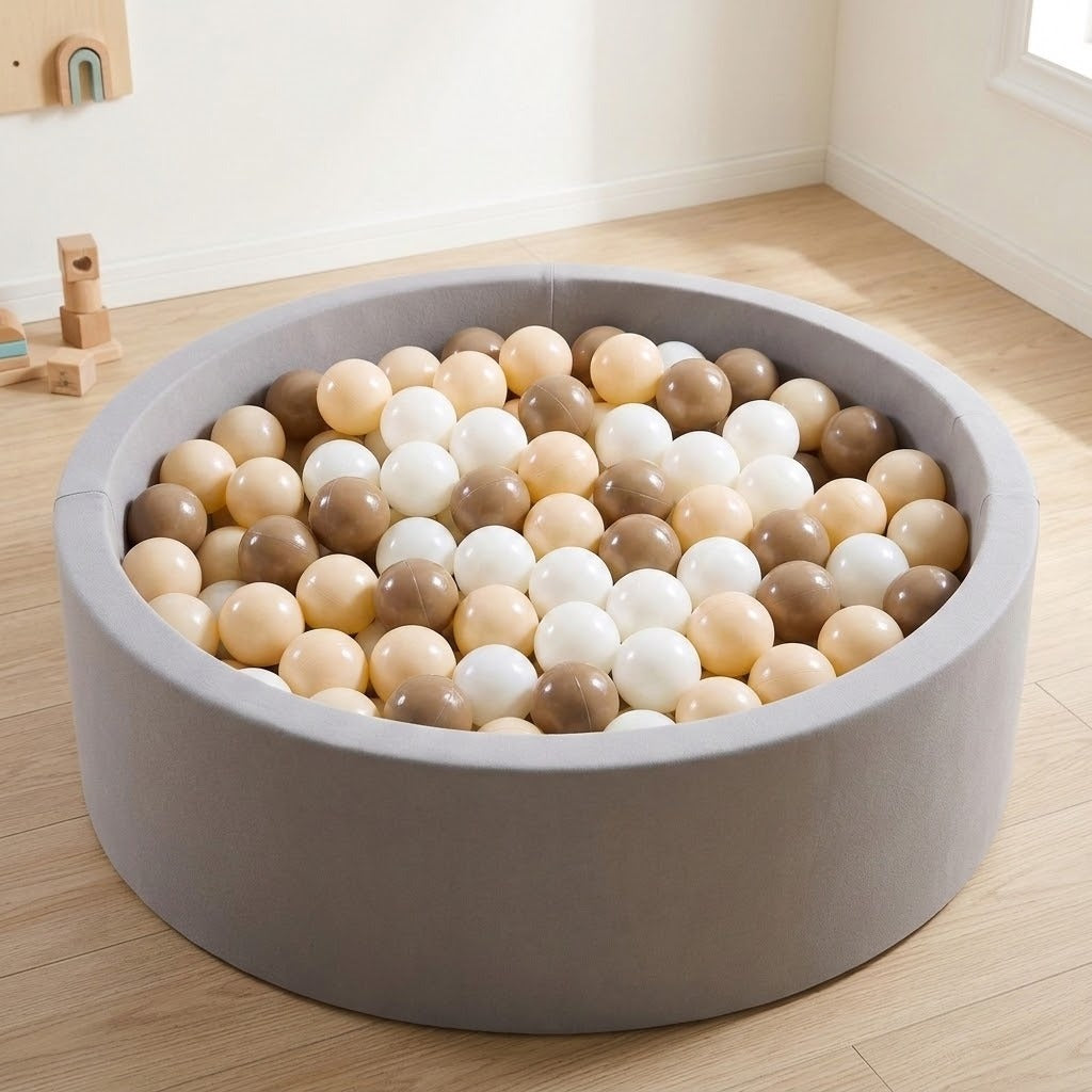 Ball Pool Balls, Thickened Plastic Mocha-Colored Play Balls for Children, Set of 100