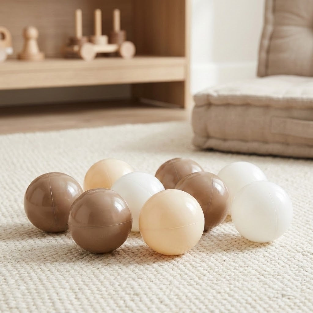 Ball Pool Balls, Thickened Plastic Mocha-Colored Play Balls for Children, Set of 100