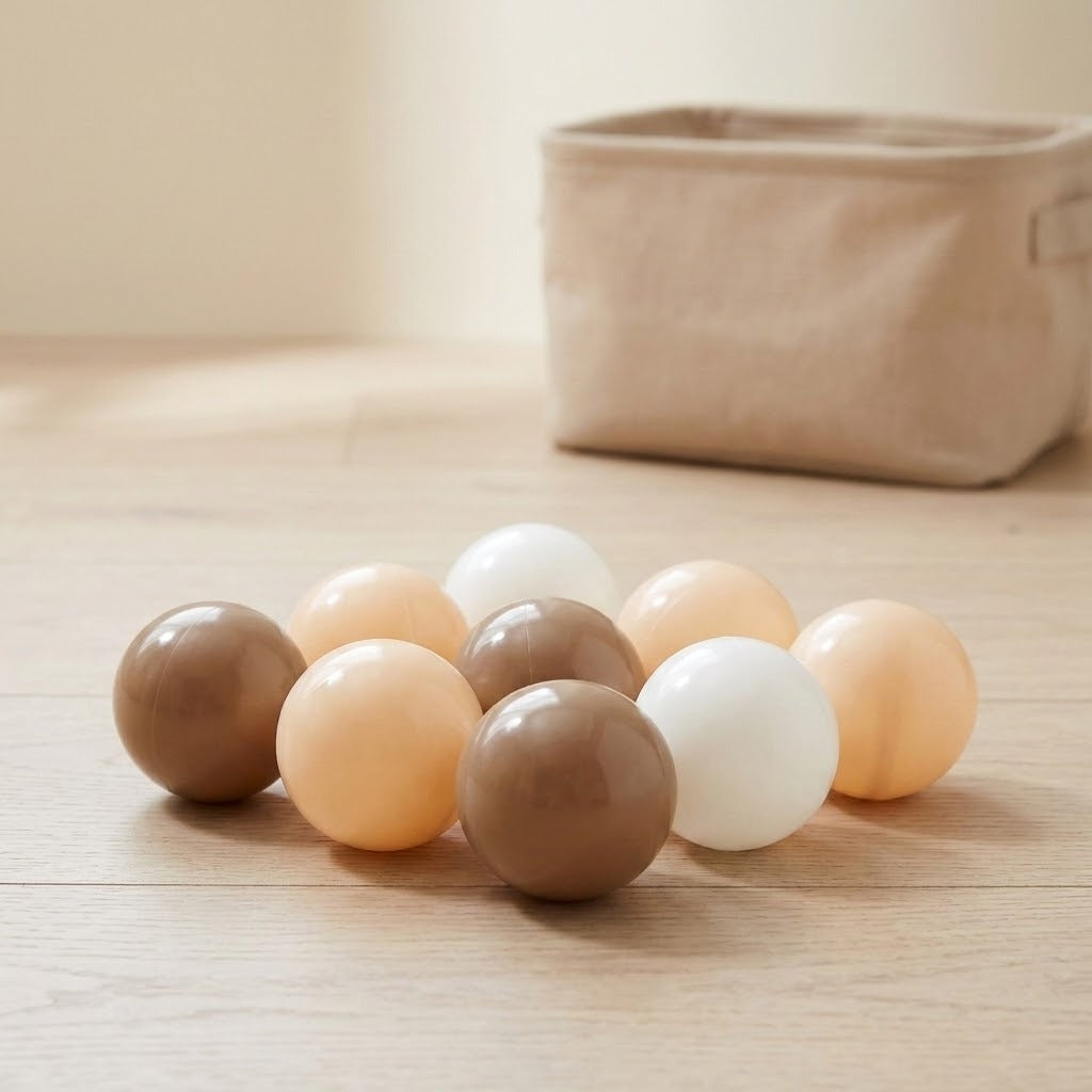 Ball Pool Balls, Thickened Plastic Mocha-Colored Play Balls for Children, Set of 100