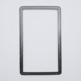 A speckled gray-to-black silicone TPU slab bumper lies flat on a light gray background with its open center visible.