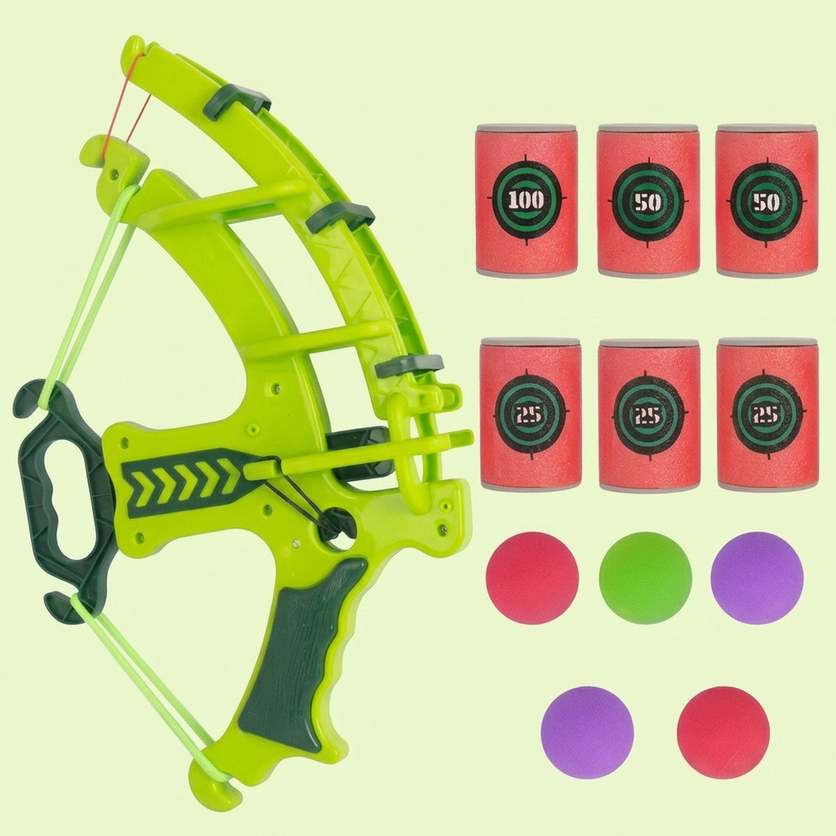 Foam Ball Shooter, Bow Blaster Toy with Soft EVA Foam Balls and Target Cans for Indoor and Outdoor Play