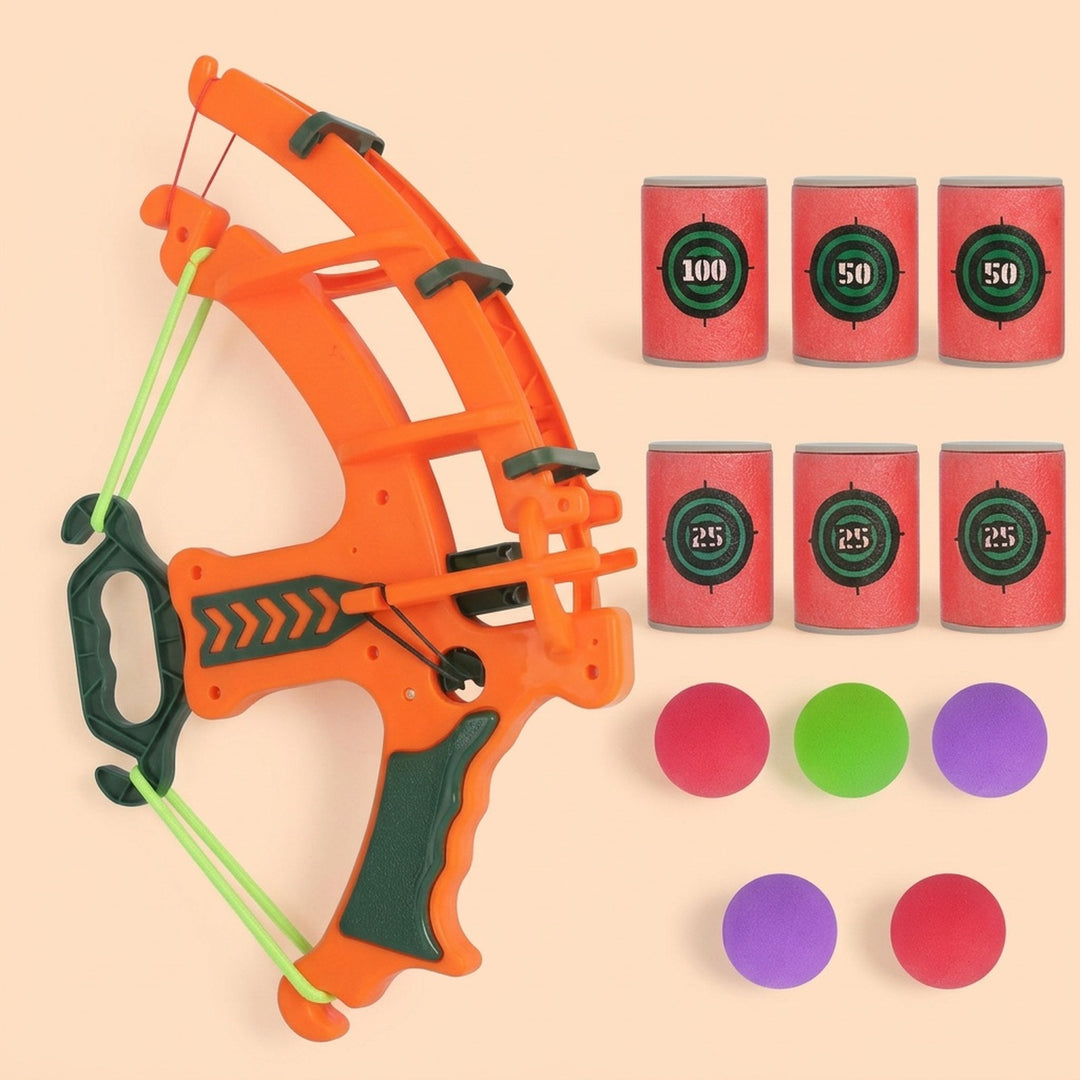 Foam Ball Shooter, Bow Blaster Toy with Soft EVA Foam Balls and Target Cans for Indoor and Outdoor Play