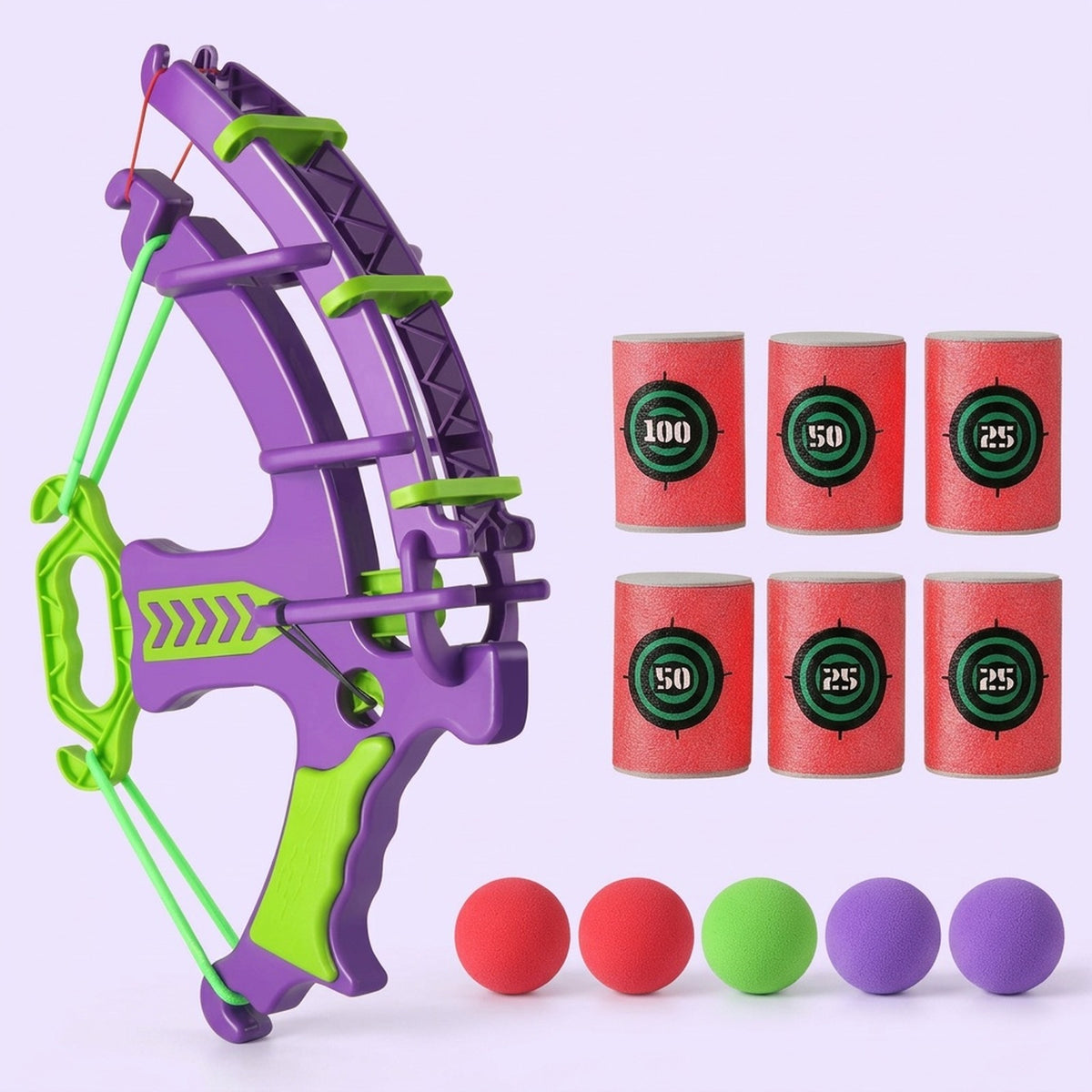 Foam Ball Shooter, Bow Blaster Toy with Soft EVA Foam Balls and Target Cans for Indoor and Outdoor Play
