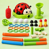 Ladybug Activity Toy Set 4-in-1 pieces are displayed together against a soft green studio backdrop.