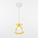 Bell-shaped window light with a bow glows warm yellow beneath a round white battery box against a white background.