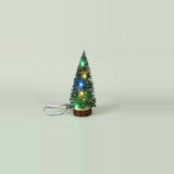 Small Christmas Tree with LED Lights, Artificial Snow-Frosted Tabletop Decor, 15–30 cm
