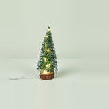Small Christmas Tree with LED Lights, Artificial Snow-Frosted Tabletop Decor, 15–30 cm