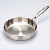 316 stainless steel frying pan, 28 cm size, centered on a light studio background with its handle visible.