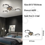 Ceiling light fixture with dimensions and power rating displayed on a bedroom background