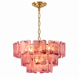 Aureate Cascade Murano Style Handmade Textured Glass Chandelier